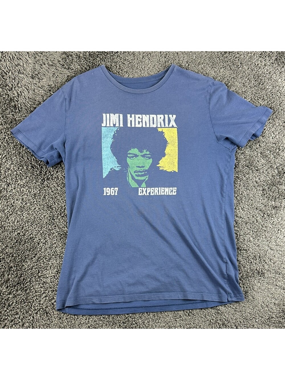 GAP Mens Jimi Hendrix 1967 Experience Graphic T Shirt Medium M Blue Rock Band